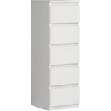 Commode CHELSEA 5 tiroirs - L 41,8 x P 42,2 x H 128,1 cm- DÈcor blanc mat