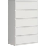 Commode CHELSEA 5 tiroirs - 77,2 cm - DÈcor blanc mat