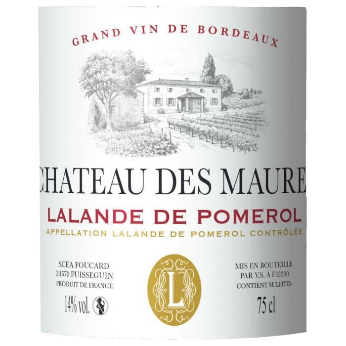 Ch‚teau des Maures 2020 Lalande de Pomerol - Vin rouge de Bordeaux