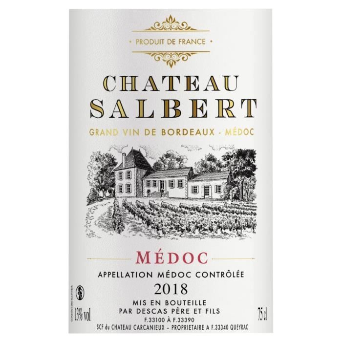 Ch‚teau Salbert 2018 MÈdoc - Vin rouge de Bordeaux