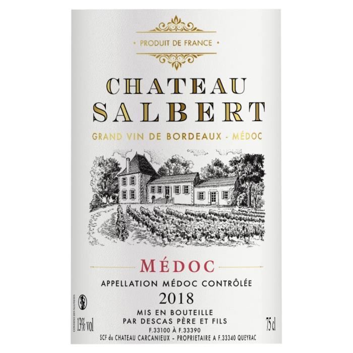 Château Salbert 2018 Médoc - Vin rouge de Bordeaux