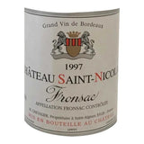 Château Saint-Nicolas 1997 Fronsac - Vin rouge de Bordeaux