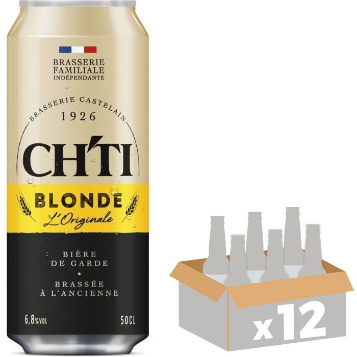 Biere blonde Originale - Chti - 6.80% Vol. - Canettes 12x50cl