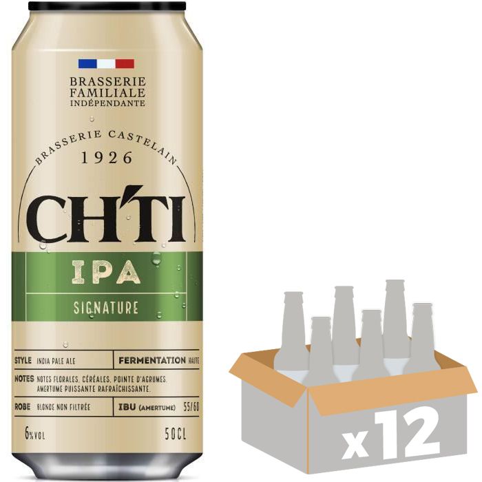 Biere IPA Signature - Chti - 6.00% Vol. - Canettes 12x50cl
