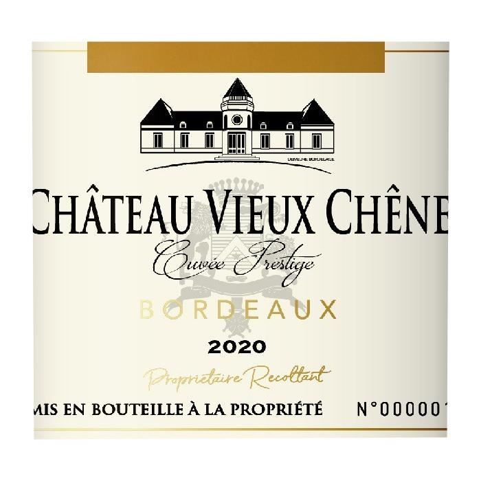 Ch‚teau Le Vieux Chene 2020 Bordeaux HVE3 - Vin rouge de Bordeaux