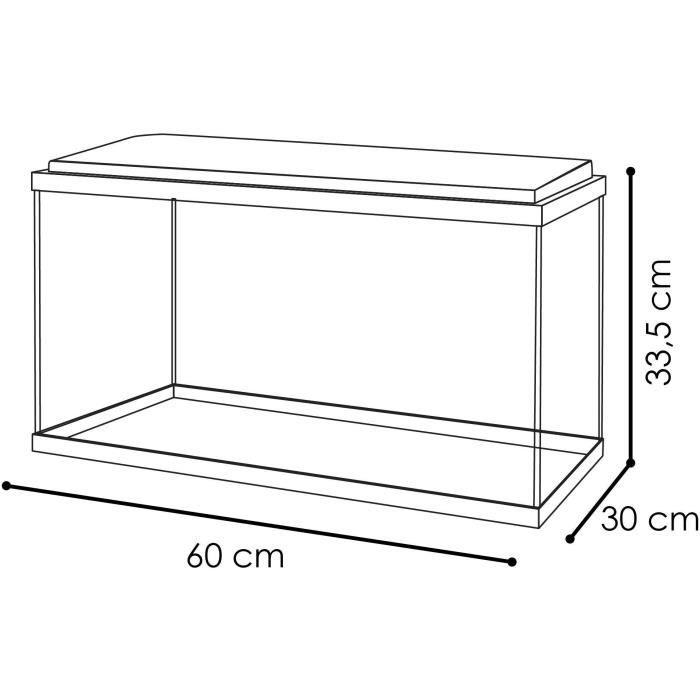 Aquarium 60 cm - CIANO - 58 litres + Filtre + LED + Chauffage + Consommables - Blanc