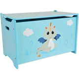 Coffre a jouets en bois LEON LE DRAGON - FUN HOUSE - ± 40 x 58 x 36 cm - Bleu