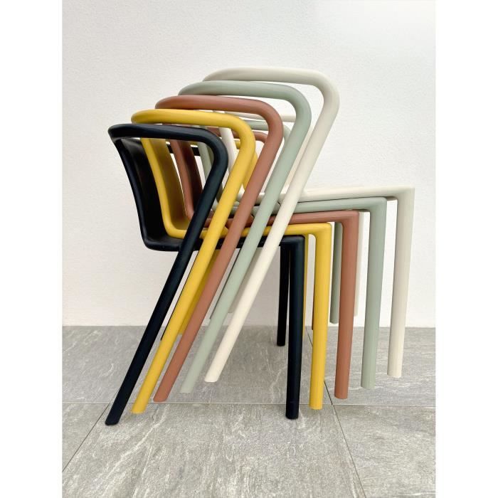 Lot composé de 2 fauteuils de jardin - CITY GARDEN - DIEGO-FT - Gris anthracite - Empilables