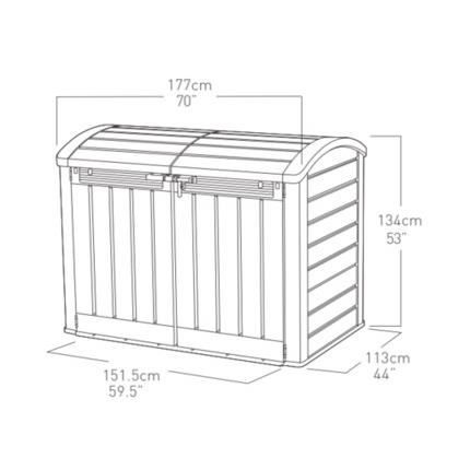 Keter Coffre de rangement KETER Store-It-out Ultra, coffre de jardin résistant aux intempéries, Beige - 2000L - 177x113x134 cm