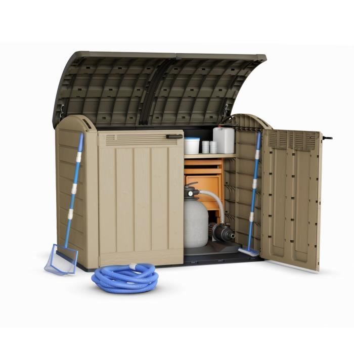 Keter Coffre de rangement KETER Store-It-out Ultra, coffre de jardin résistant aux intempéries, Beige - 2000L - 177x113x134 cm