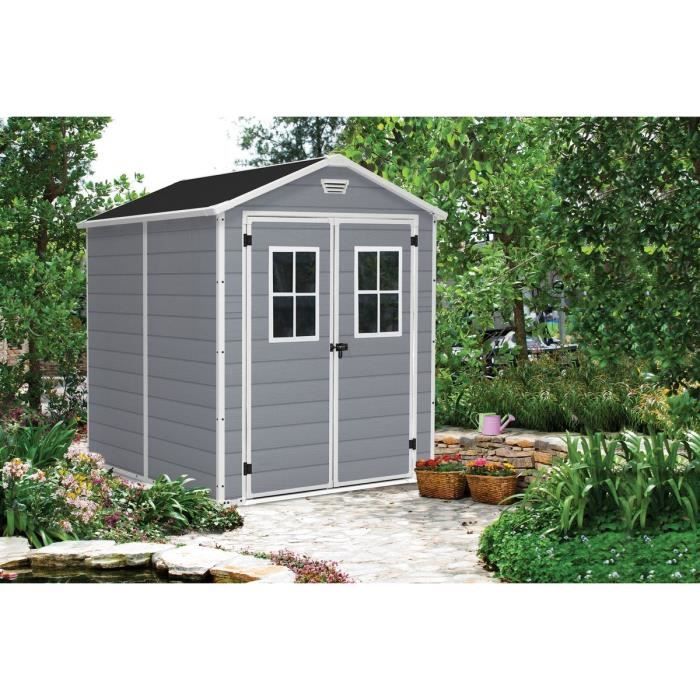 Abri de jardin 4,4 m² avec plancher KETER en résine Premium 86 Gris