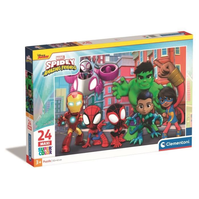 Puzzle - CLEMENTONI - MARVEL SPIDEY AND HIS AMAZING FRIENDS - 24 pieces - 3 ans - Couleurs vives