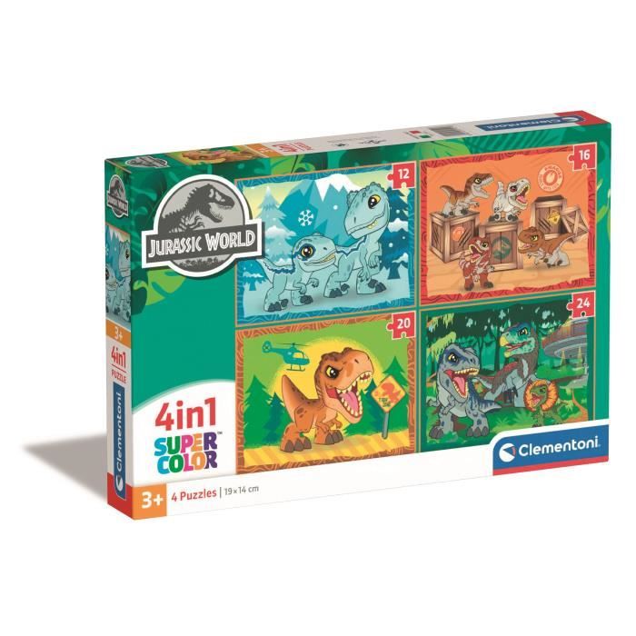 CLEMENTONI SUPERCOLOR 4 IN 1-JURASSIC WORLD PROGRESSIFS (12, 16, 20, 2