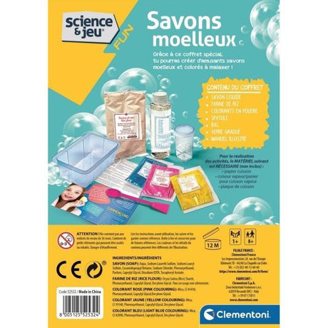 Clementoni - Jeu de science - Création de savons moelleux pour enfants - Ingrédients et ustensiles inclus - Des 8 ans