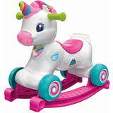 Licorne ŕ bascule et ŕ roues - Clementoni - Rose - Capteur de caresse et détecteur de mouvement