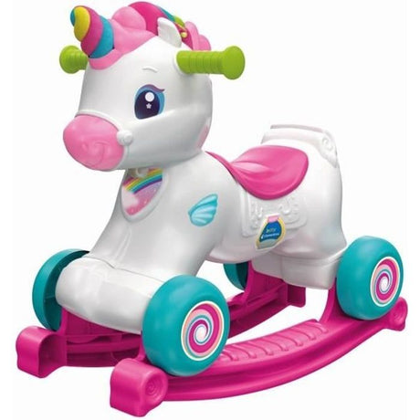 Licorne ŕ bascule et ŕ roues - Clementoni - Rose - Capteur de caresse et détecteur de mouvement