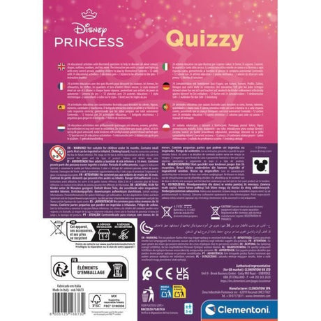 Clementoni - Quizzy - Disney Princesses - Jeu avec stylo intéractif - Sonore et lumineux - Des 3ans