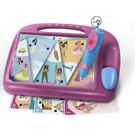 Clementoni - Pupitre Princesses Disney - Jeu éducatif - Découvre les formes, les couleurs, les chiffres, l'espace et les dimensions