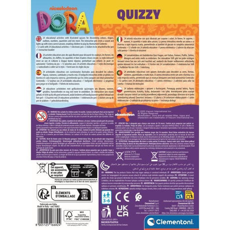 Clementoni - Quizzy - Dora - Jeu avec stylo intéractif - Sonore et lumineux - Des 3ans