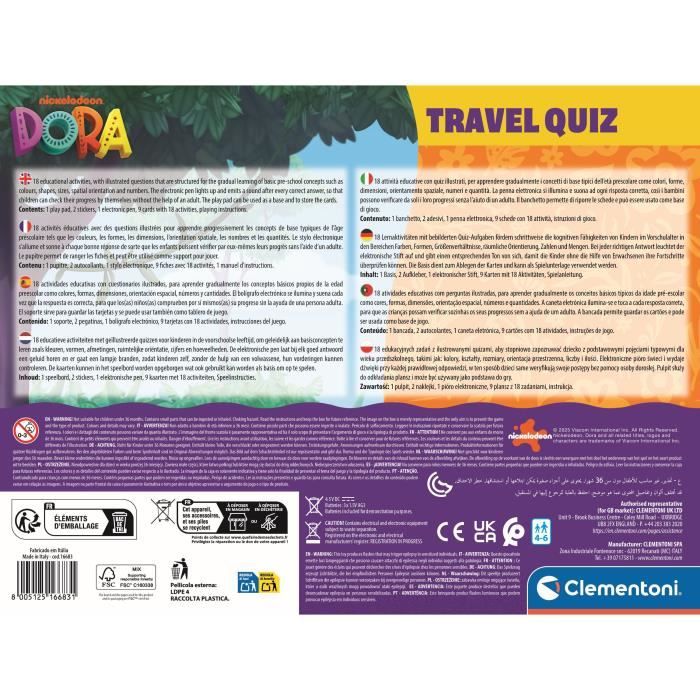 Clementoni - Pupitre Dora - Jeu éducatif - Découvre les formes, les couleurs, les chiffres, l'espace et les dimensions - 4 ans