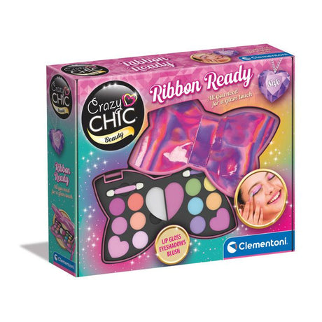 CLEMENTONI - Trousse Noeud-Papillon - Palette de maquillage pour enfant - Fards paupieres, brillants levres, éponge, pinceaux - 6 ans
