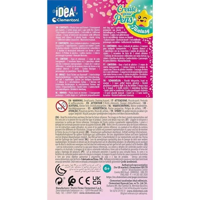 Clementoni - Créer tes stylos - Mini atelier des Stylos - Theme Fantaisie - 3 a créer - Des 6ans