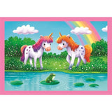 CLEMENTONI - Puzzle 4 en 1 - A Day with Unicorns