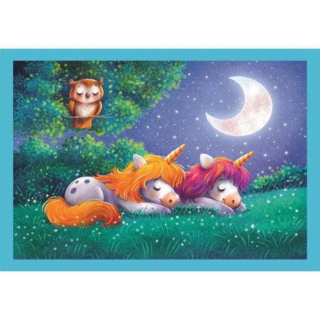 CLEMENTONI - Puzzle 4 en 1 - A Day with Unicorns