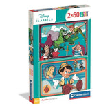 Puzzle Enfant Disney Classic 2x60 pieces Walt Disney, Fabriqué en Italie, 24823, Clementoni