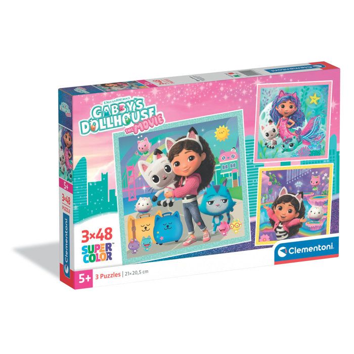 CLEMENTONI - 3x48 pieces - Gabby's Dollhouse