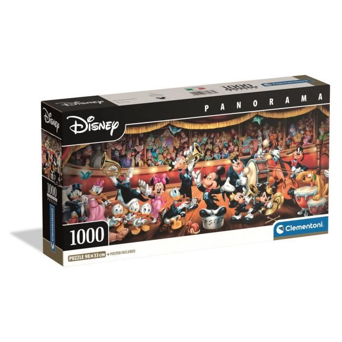 CLEMENTONI - Compact 1000 pieces Panorama - Disney Orchestra