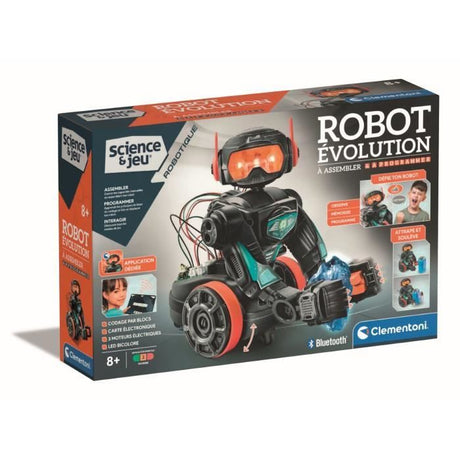 Clementoni - Robot Évolution 2.0 a assembler et programmer - 4 modes de jeu - Fabriqué en Italie