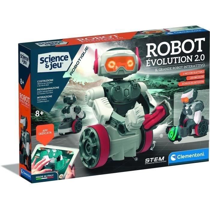 Clementoni - Robot Evolution 2.0 to assemble and program - 4 game modes - Made in Italy