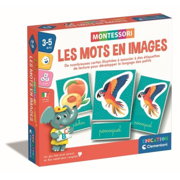 Montessori - Clementoni - Words in pictures - Educational game developing vocabulary - From 3 years old