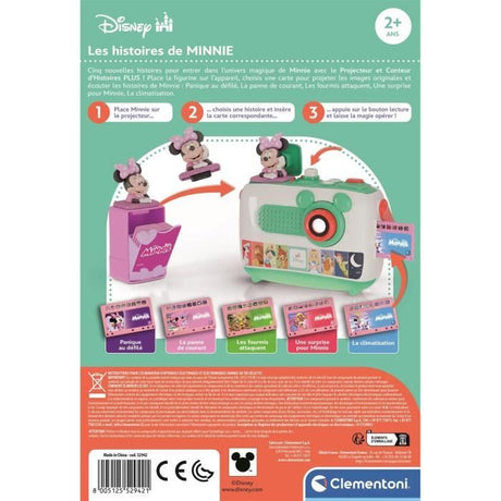 Clementoni, Recharge  Projecteur Conteur d'Histoires Plus, Les Histoires de Minnie, 5 Histoires Racontées et Projetées, Des 2ans