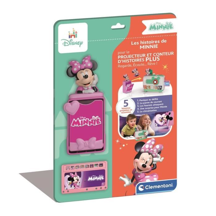 Clementoni, Recharge  Projecteur Conteur d'Histoires Plus, Les Histoires de Minnie, 5 Histoires Racontées et Projetées, Des 2ans