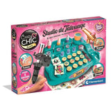 CLEMENTONI - Studio de tatouage temporaires pour enfant - Kit complet  - Pochoirs, peintures corps et transfert - Des 7 ans