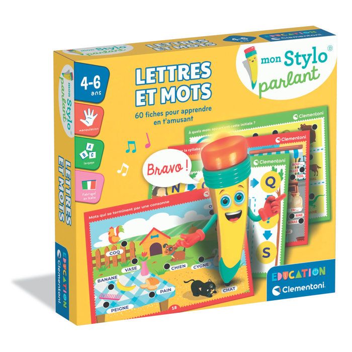 CLEMENTONI - Mon stylo parlant - Lettres et Mots - 60 activités