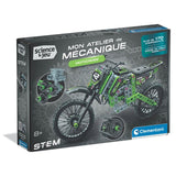 Motocross - CLEMENTONI - Mon Atelier Mécanique - Avec + 170 pieces - Des 8 ans - Fabriqué en Italie - Coffret de construction enfant