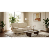Banquette clic-clac CLEM - 3 places - Tissu en velours côtelé - Beige - Densité 20kg/m3 - 190 x 90 x 92 cm - Fabriqué au Portugal