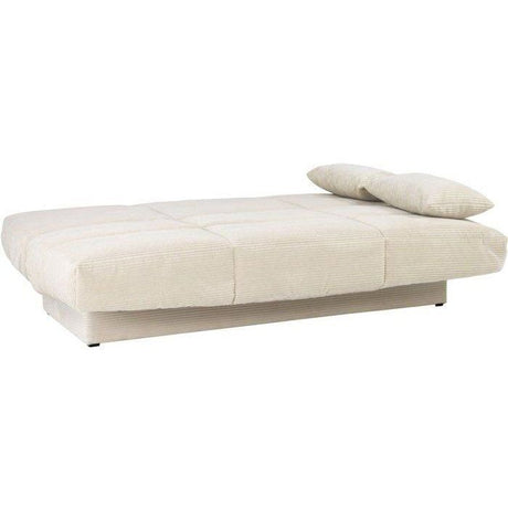 Banquette clic-clac CLEM - 3 places - Tissu en velours côtelé - Beige - Densité 20kg/m3 - 190 x 90 x 92 cm - Fabriqué au Portugal