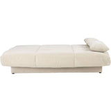 Banquette clic-clac CLEM - 3 places - Tissu en velours côtelé - Beige - Densité 20kg/m3 - 190 x 90 x 92 cm - Fabriqué au Portugal
