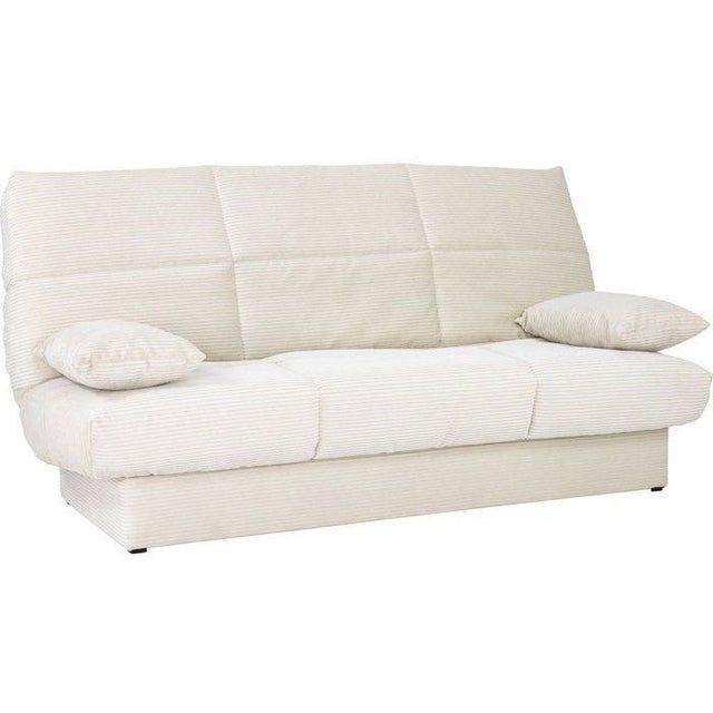 Banquette clic-clac CLEM - 3 places - Tissu en velours côtelé - Beige - Densité 20kg/m3 - 190 x 90 x 92 cm - Fabriqué au Portugal