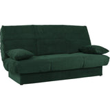 Banquette clic-clac - 3 places - Avec coussins - Tissu Vert -190 x 90 x 92 cm - CLEM