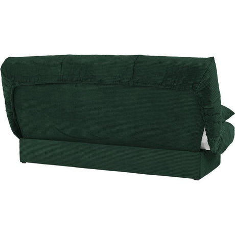 Banquette clic-clac - 3 places - Avec coussins - Tissu Vert -190 x 90 x 92 cm - CLEM