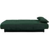 Banquette clic-clac - 3 places - Avec coussins - Tissu Vert -190 x 90 x 92 cm - CLEM