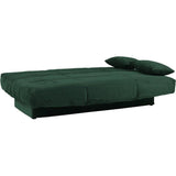 Banquette clic-clac - 3 places - Avec coussins - Tissu Vert -190 x 90 x 92 cm - CLEM
