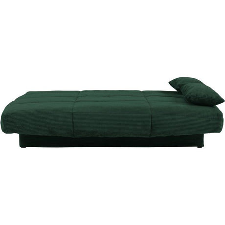 Banquette clic-clac - 3 places - Avec coussins - Tissu Vert -190 x 90 x 92 cm - CLEM