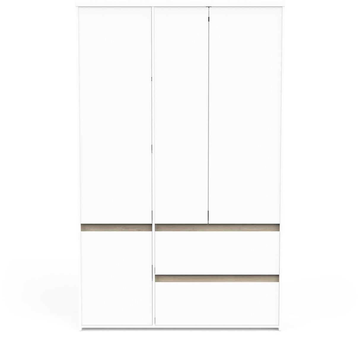 Armoire de chambre - CLYDE - Chene Kronberg / Blanc - 4 portes - 138,2 x 50 x 220,5 cm