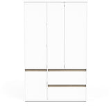 Armoire de chambre - CLYDE - Chene Kronberg / Blanc - 4 portes - 138,2 x 50 x 220,5 cm